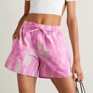Ganni Pink and White Athletic Shorts